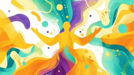 Obraz premium A digital illustration featuring a Humanist happy human symbol