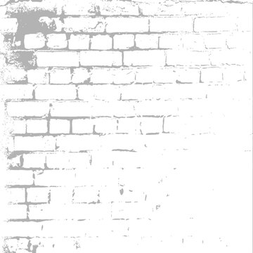 Distressed White Brick Wall Texture: Weathered, Faded, Grunge.