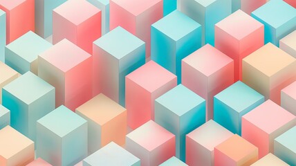 Obraz premium Abstract 3D Geometric Composition with Pastel Hues