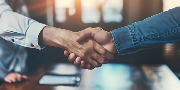 Financial advisor meeting with diverse clients in a positive atmosphere at table. Concept Financial Planning, Diverse Clients, Positive Atmosphere, Consultation Meeting, Table Setting