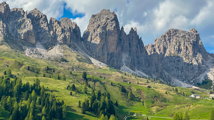 italian alps dolomites national park lake mountain trekking peaks tre cime brais lake carezza lake reflection clouds