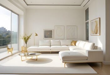 Fototapeta premium white and ginterior designold theme modern interior