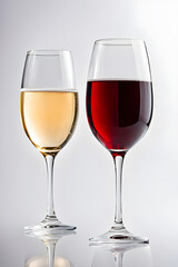 champagne red wine glass goblet on background