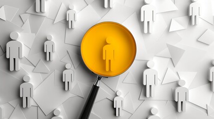 Magnifying Glass Over a Single Person, Representing Finding the Right Candidate