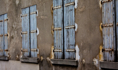Windows and shutters on the streets and canals of Venice