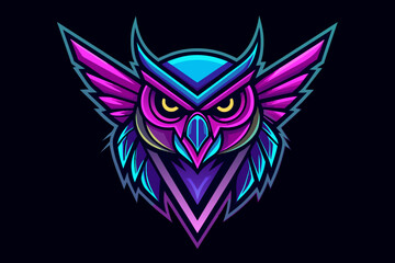  Logo Design with Neon Owl Vector.tattoo, vector, symbol, wings, illustration, wing, design, eagle, art, tribal, bird, emblem, vintage, 