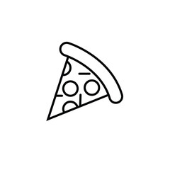 Pizza logo design. Food icon on white background. Cute snack outline illustration. 