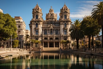 Plaza Independencia, Montevideo statue of Jos&eacute; Artigas in the city center., generative IA