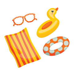 Beach Time Holiday Part Ornaments Object Decoration Cartoon Illustration Vector Clipart Sticker Decoration 