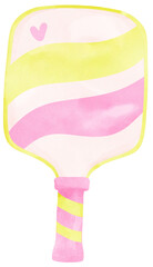 Retro Pickleball paddle preppy watercolor