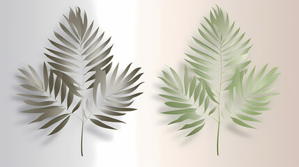 Naklejka premium Realistic transparent shadow from a leaf of a palm tree on the white background. Tropical leaves shadow. Mockup with palm leaves shadow.