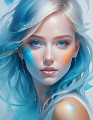 Naklejka premium Portrait of a beautiful woman