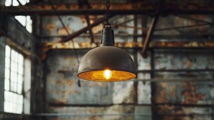Obraz premium Industrial Pendant Light in a Rustic Setting