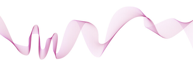 Gradient style pink wavy structure or sound equalizer. Lines texture created by bend tool. Abstract smooth and motion isolated design. Vector illustration.