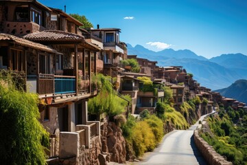 Fototapeta premium Panoramic view of San Cristóbal, Cusco., generative IA