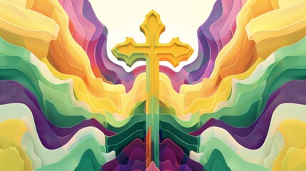 A digital illustration featuring a cross of the Order of Christ