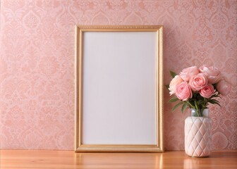 mockup empty, blank poster on the  ambient elegant wallpaper