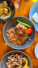 food photos taken from above meat fish dessert rice and seafood appetizers