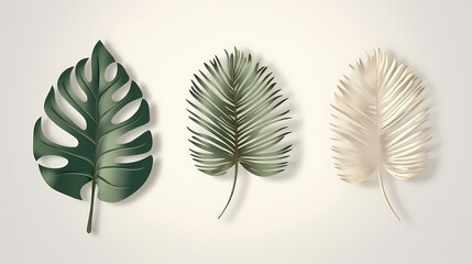 Fototapeta premium Realistic transparent shadow from a leaf of a palm tree on the white background. Tropical leaves shadow. Mockup with palm leaves shadow.
