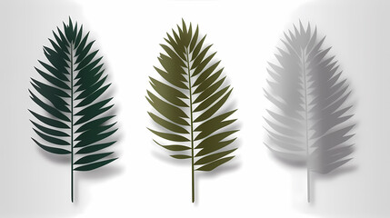 Fototapeta premium Realistic transparent shadow from a leaf of a palm tree on the white background. Tropical leaves shadow. Mockup with palm leaves shadow.