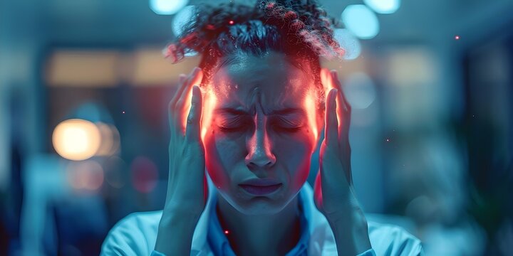 Person experiencing fibromyalgia flareup with widespread pain and fatigue depicted visually. Concept Chronic Pain, Invisible Illness, Health Issues, Physical Discomfort, Emotional Struggle