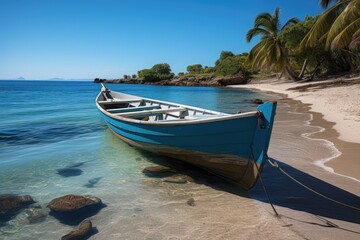 Paradise beach in Cartagena, Colombia., generative IA