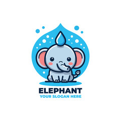 Obraz premium Elephant With Water Logo Design