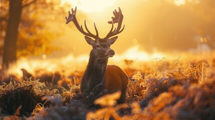 Image of a deer during dawn