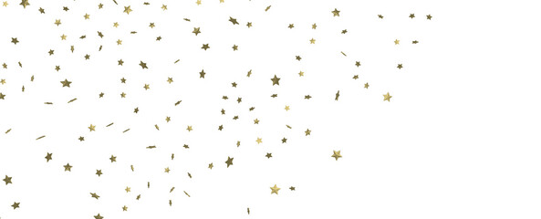 XMAS Stars - Banner with golden decoration. Festive border with falling glitter dust and stars.
