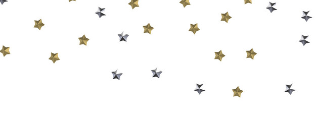 Starstruck Spectacle: 3D Illustration Transports You to a Gold Stars Shower