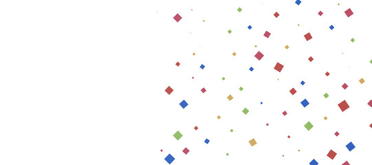 Multicolored paper confetti on transparent background. Realistic confetti flying. Colorful scattered items to holiday decorations.