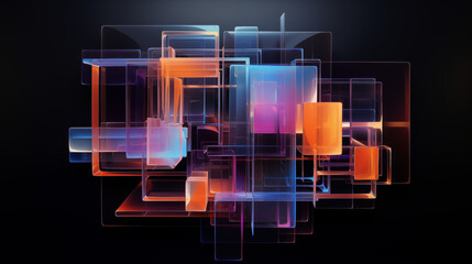 Abstract Neon Geometric Structure