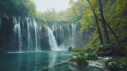 Obraz premium peaceful view of paradise waterfalls , best time to visit paradise waterfalls