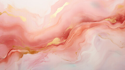 Fototapeta premium Peach - Pink Orange Colored Acrylic, Liquid Art, Acrylic Wallpaper, Watercolor, Opulent Background, abstract