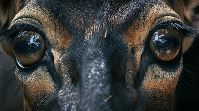 Big eyes of a deer staring at you.