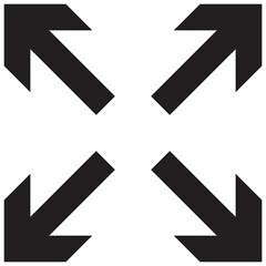 Fullscreen Icon set. Expand to full screen sign and symbol. Arrows symbol