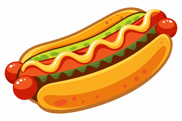 Hot dogs white background,food, hot, sausage, dog, bun, hotdog, bread, hot dog, meat, vector, mustard, fast, illustration, 