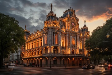 Summary stage at the S&atilde;o Paulo Municipal Theater., generative IA
