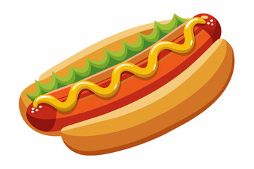 Hot dogs white background,food, hot, sausage, dog, bun, hotdog, bread, hot dog, meat, vector, mustard, fast, illustration, 