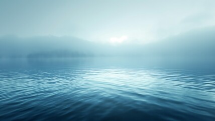 Fototapeta premium Tranquil Lake in Foggy Morning