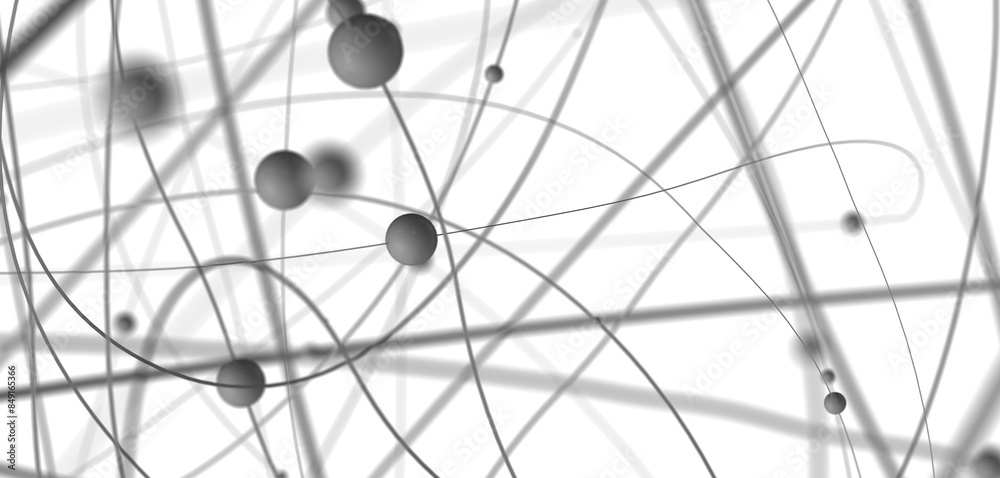 Aufkleber gene lines and nodes, biological gene structure, 3d rendering.