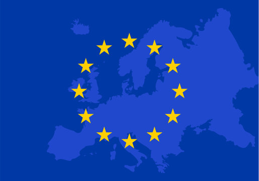 Eu map vector background. European union icon europe stars design illustration design.