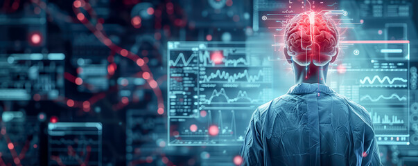 Abstract background of the human brain. Futuristic medical research concept.