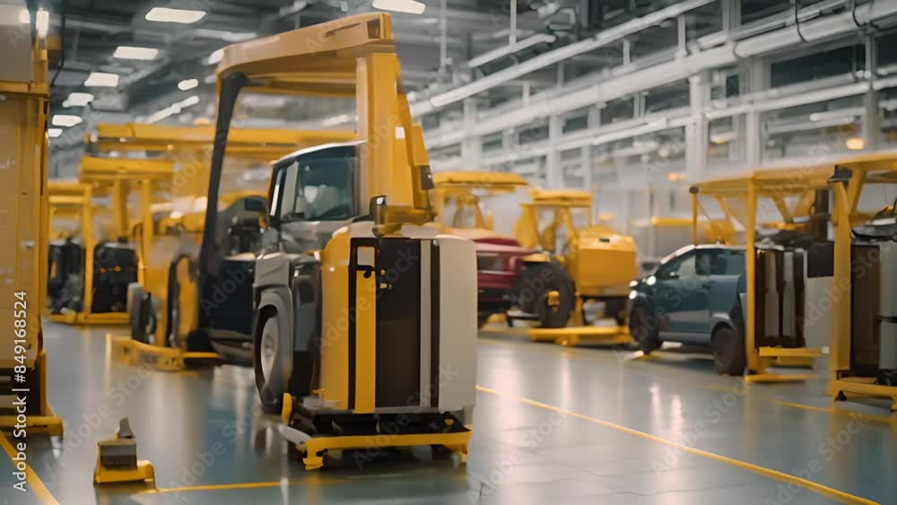 Poster automated car assembly line generative ai