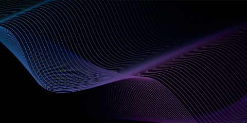 Abstract blue and pink flow wavy lines Background. Digital technology wavy line. Minimal banner vector