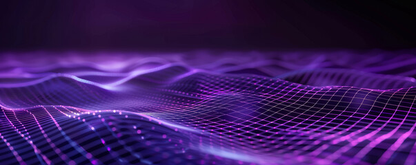 Futuristic dark purple background with glowing grid lines and smooth textures: Deep and mysterious, adding a high-tech feel