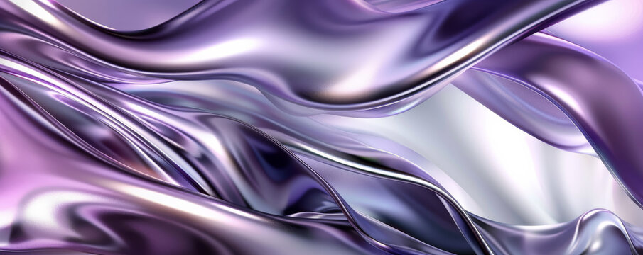 Futuristic silver and purple background with smooth gradients and metallic textures: Cool and sleek, ideal for tech or sci-fi designs