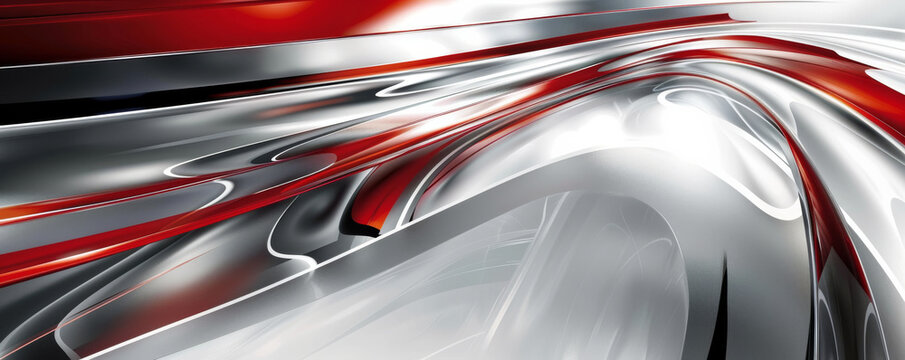 Futuristic silver and red background with smooth gradients and sleek finish: Cool and modern, ideal for tech or sci-fi designs