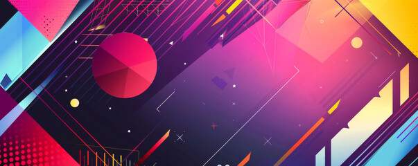 Modern abstract background with bold geometric shapes and bright colors: Energetic and eye-catching, ideal for a dynamic and modern look