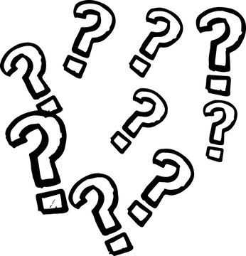 Set of Question Marks Vector Silhouettes